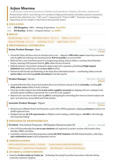 Executive Leadership Resume Layout — Cursivo